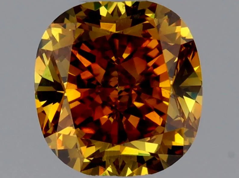 0.41ct Cushion modified Natural Diamond (Colour Fancy Deep Orange, Clarity SI2, Cut GD, GIA Certified)