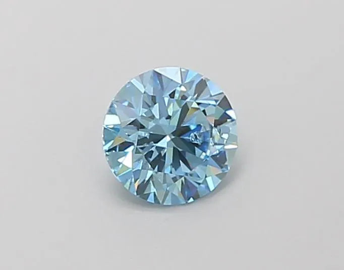 0.50ct Round Lab Grown Diamond (Colour Fancy Vivid Blue, Clarity SI2, Cut ID, IGI Certified)