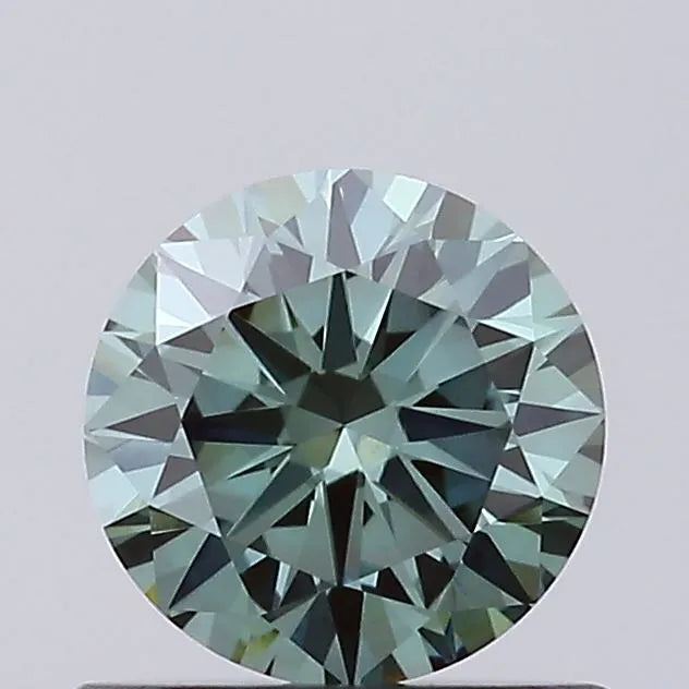0.59ct Round Lab Grown Diamond (Colour Fancy Vivid Green, Clarity VVS1, Cut EX, IGI Certified)