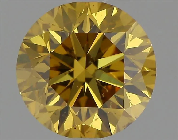 0.75ct Round Natural Diamond (Colour Fancy Deep Yellow, Clarity SI1, Cut VG, GIA Certified)