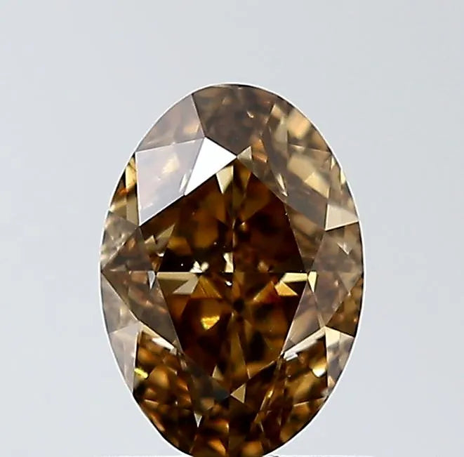 0.76ct Oval Natural Diamond (Colour Fancy Dark Yellowish Brown, Clarity SI1, GIA Certified)