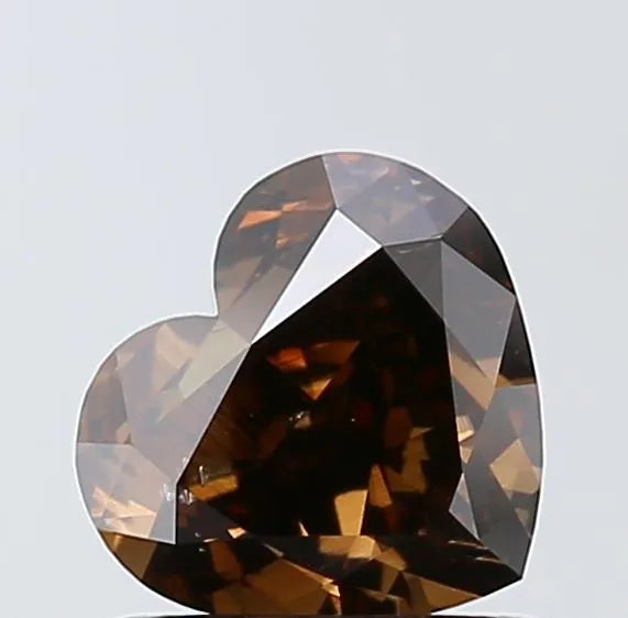 1.01ct Heart Natural Diamond (Colour Fancy Dark Orangey Brown, Clarity SI2, GIA Certified)