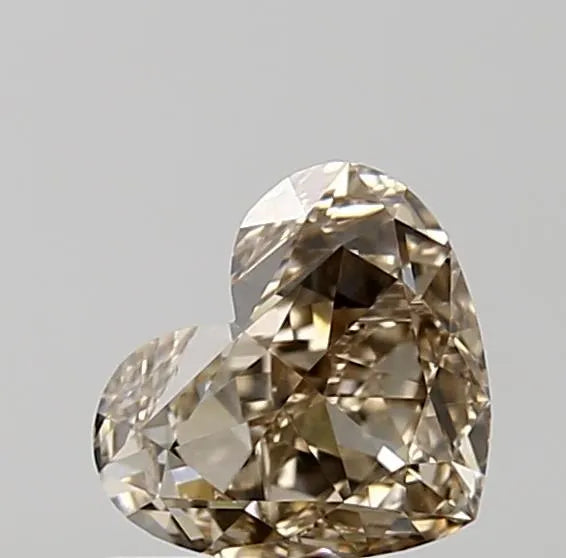 1.01ct Heart Natural Diamond (Colour Fancy Light Yellowish Brown, Clarity VS2, GIA Certified)