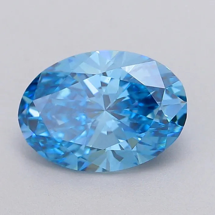 1.50ct Oval Lab Grown Diamond (Colour Fancy Vivid Blue, Clarity VS1, IGI Certified)