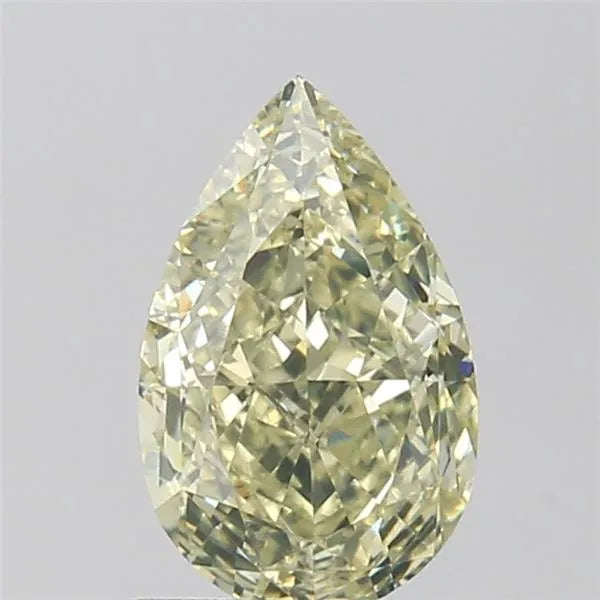 1.51ct Pear Natural Diamond (Colour Fancy Light Greenish Yellow, Clarity VVS2, GIA Certified)