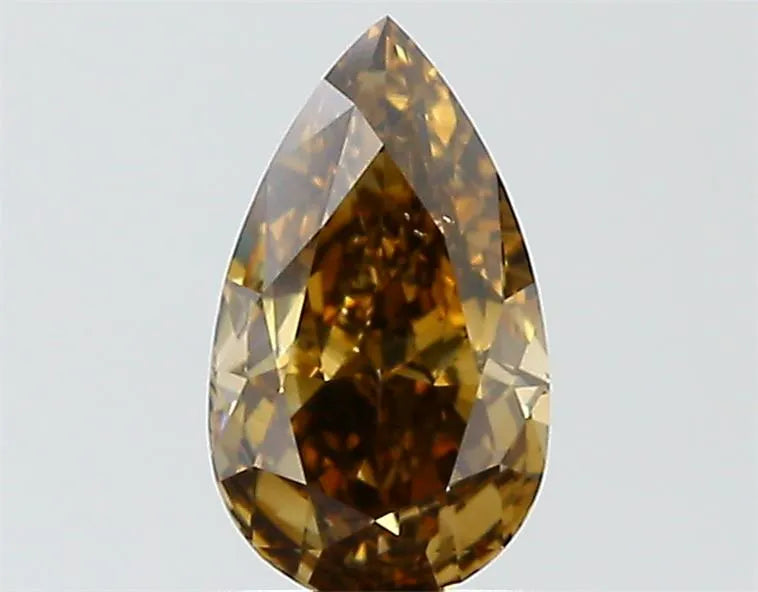 1.25ct Pear Natural Diamond (Colour Fancy Dark Yellowish Brown, Clarity SI1, GIA Certified)