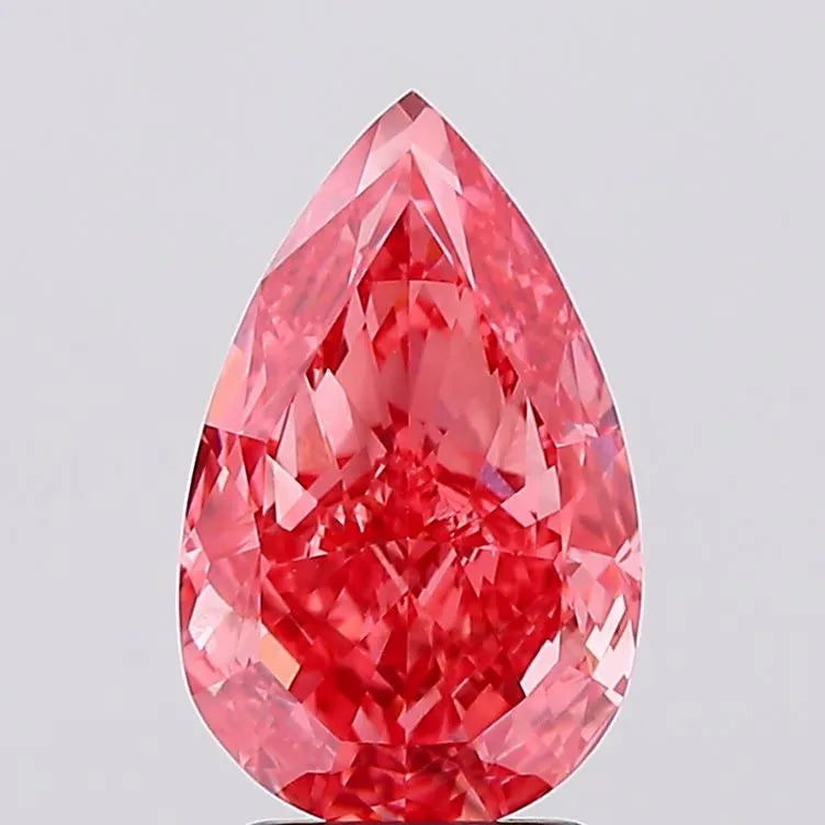 2.73ct Pear Lab Grown Diamond (Colour Fancy Vivid Pink, Clarity VS1, IGI Certified)