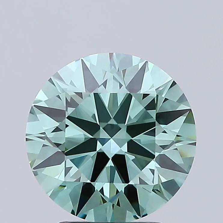 3.04ct Round Lab Grown Diamond (Colour Fancy Vivid Green, Clarity IF, Cut ID, IGI Certified)
