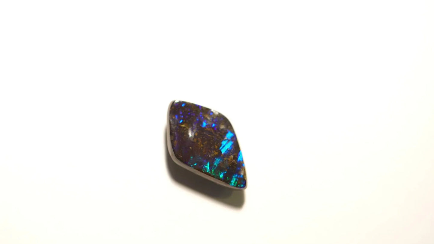 3.60ct Trilliant Natural Opal (Colour Multicolor, Clarity Visibly Included, Cut Cabochon)