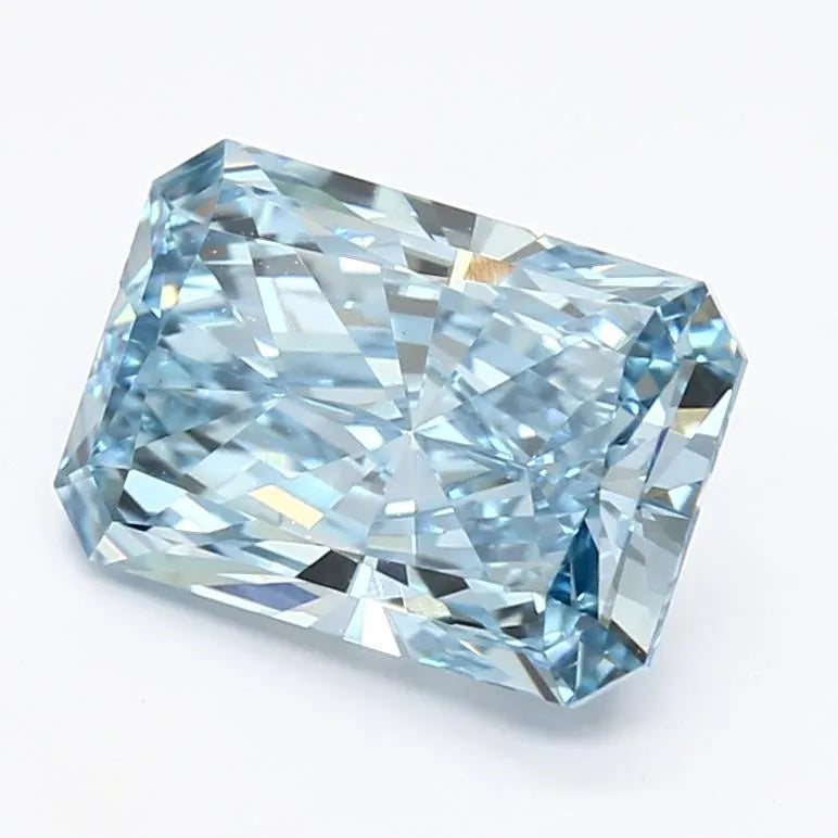 2.29ct Radiant Lab Grown Diamond (Colour Fancy Vivid Blue, Clarity VVS2, IGI Certified)