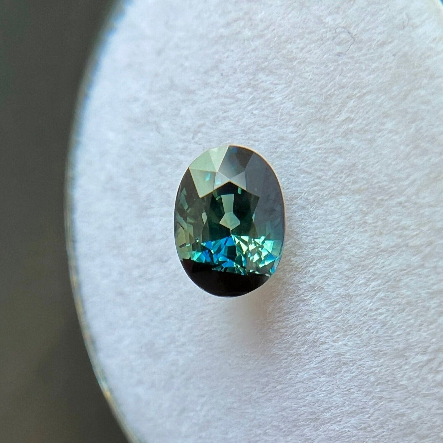 GIA CERTIFIED Unique Bi Colour Sapphire 1.03ct Blue Green Oval Cut UNTREATED