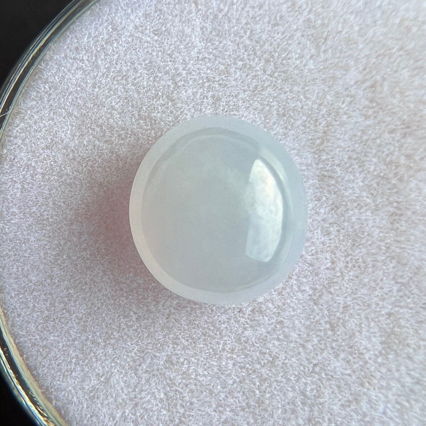 2.94ct GIA CERTIFIED Light Grey Jadeite Jade ‘A’ Grade Oval Cabochon UNTREATED