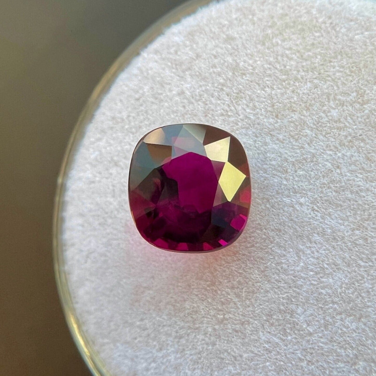 1.64ct NATURAL Red Purple Rubellite Tourmaline Cushion Cut 7.5x7.2mm Gem