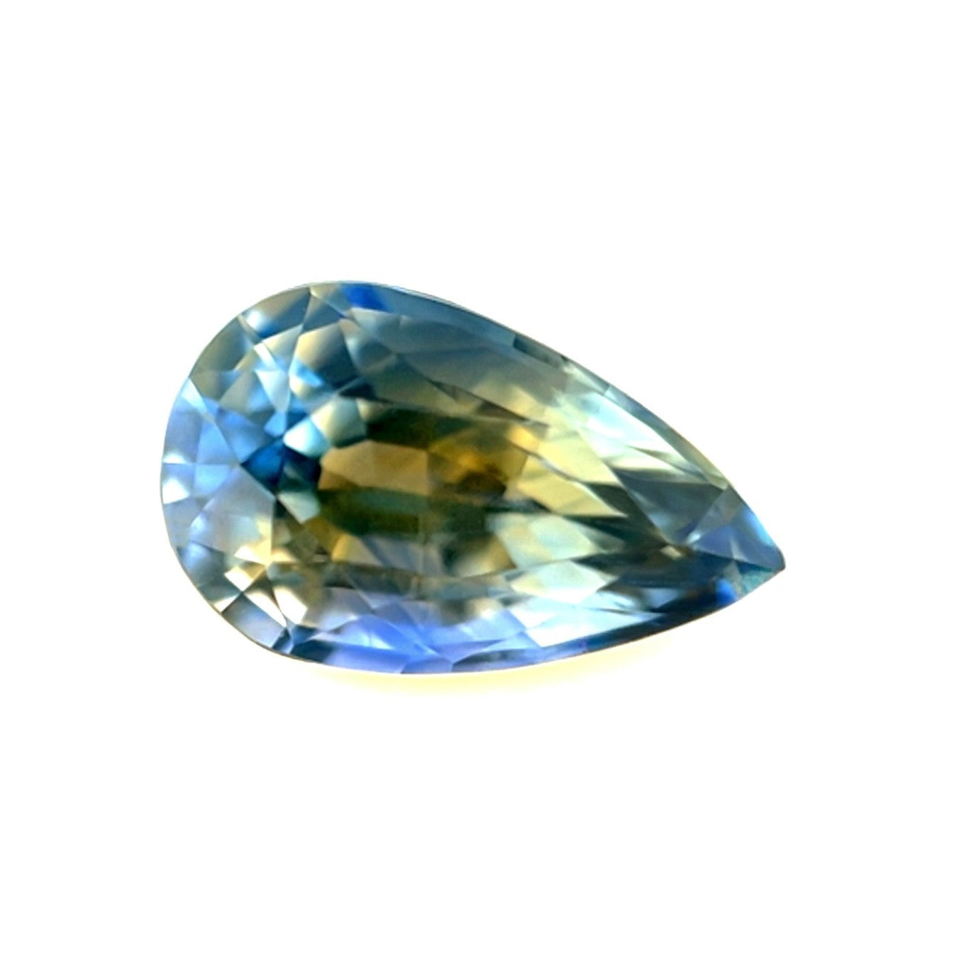 2.61ct Unique GIA CERTIFIED CEYLON Sapphire BI COLOUR Blue Yellow Pear