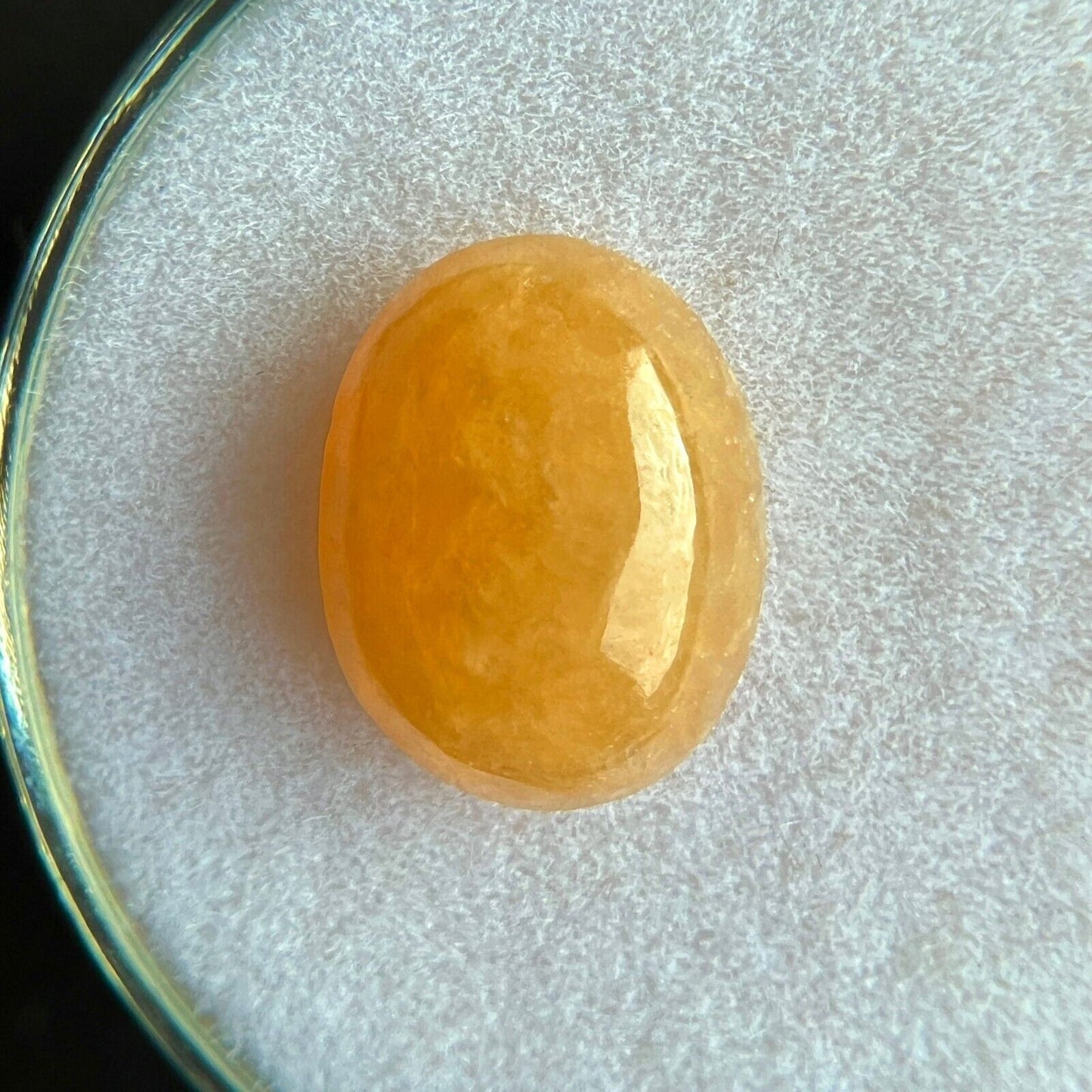 RARE 2.69ct GIA CERTIFIED Yellow Orange Jadeite Jade A GRADE Oval Cab UNTREATED