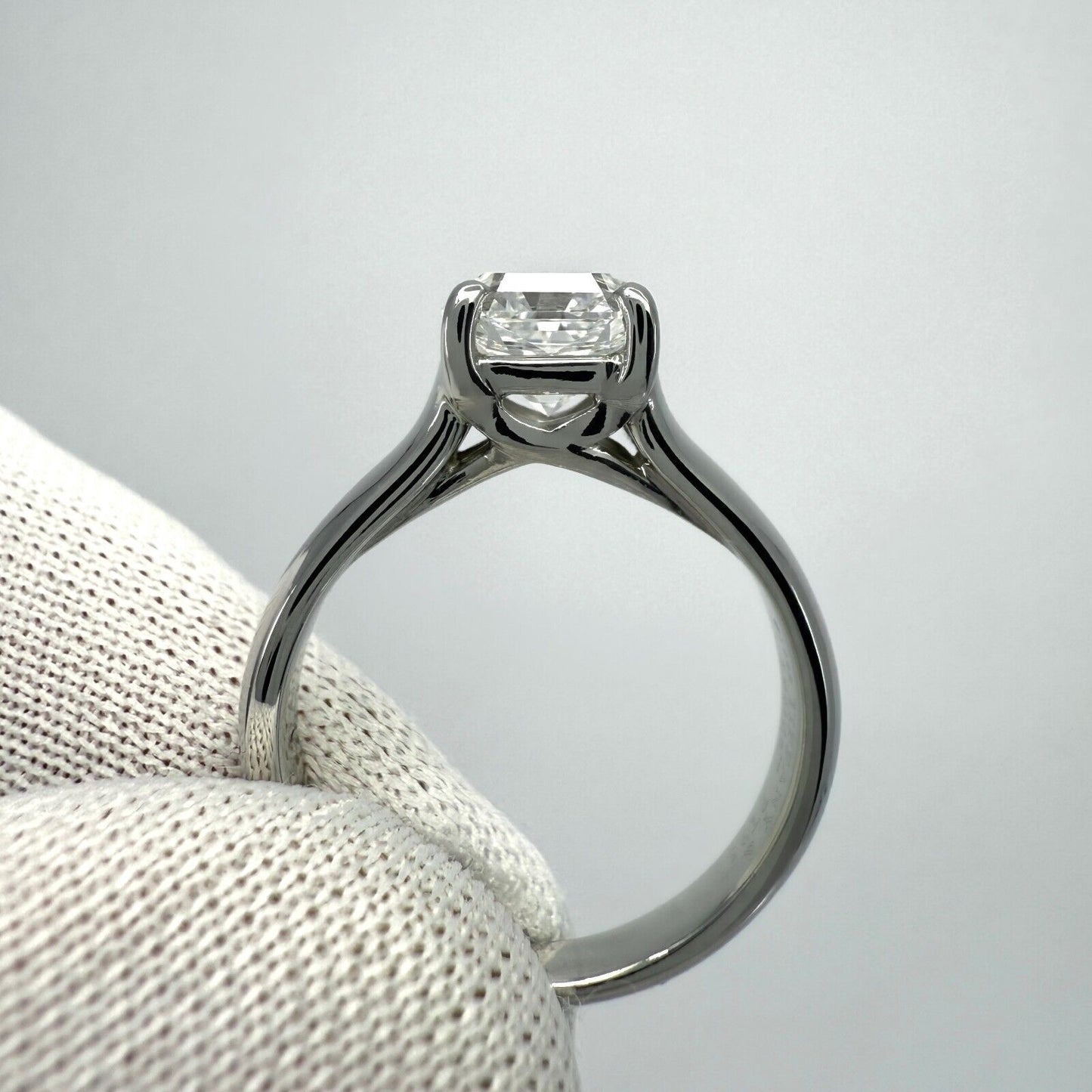 Tiffany & Co. Lucida 1.21ct Square Cut Diamond VVS1 E Platinum Solitaire Ring