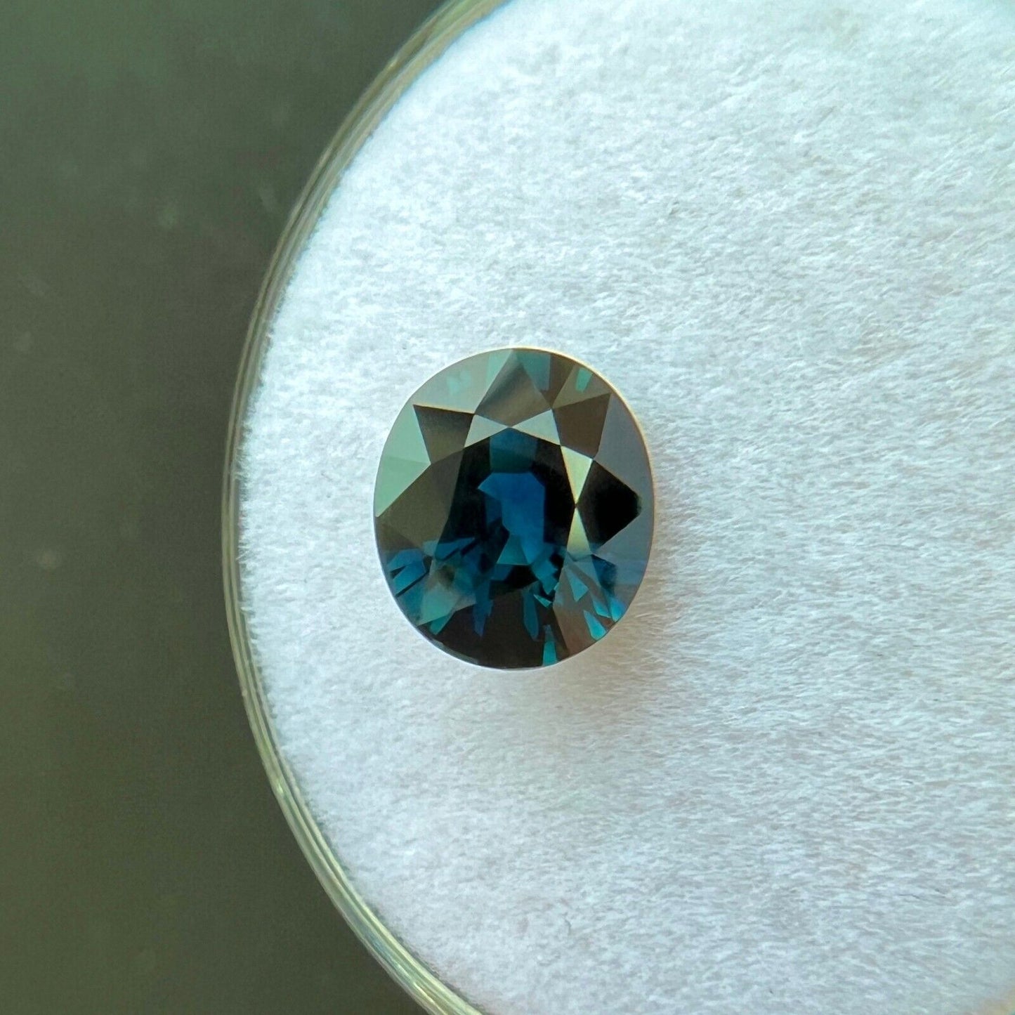 NATURAL 1.53ct Deep Blue Green Sapphire Oval Cut Loose Gemstone 7.5x6.5mm VVS