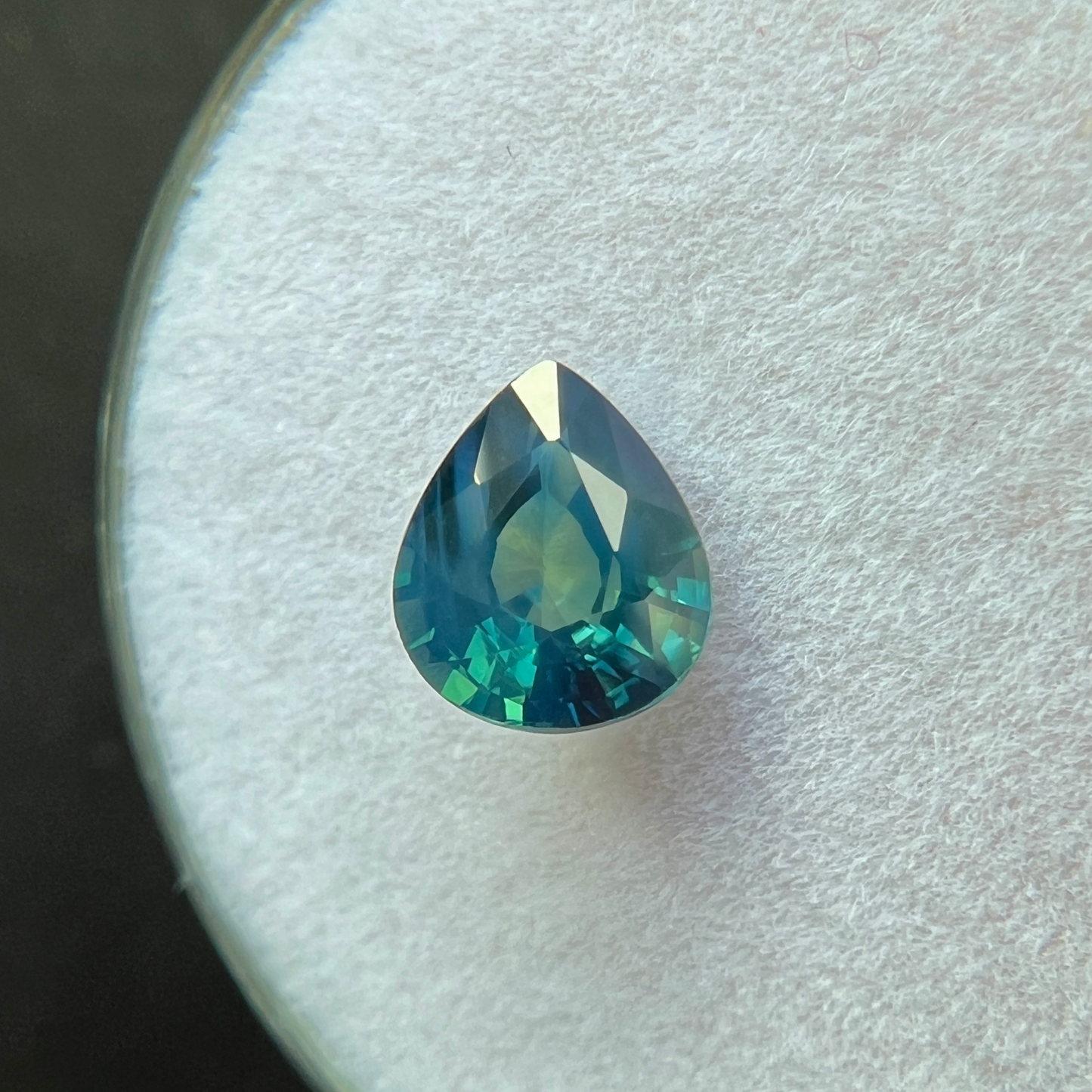 GIA CERTIFIED Green Blue Teal UNTREATED Sapphire 1.02ct 6.8x5.7mm Pear Teardrop