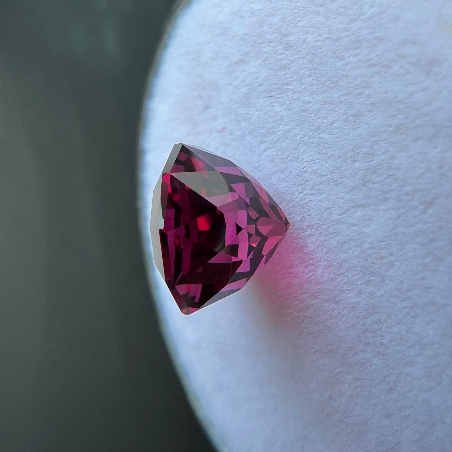 2.93ct Rhodolite Garnet VIVID Pink Purple Fancy Cut Loose Gem 8x7.8mm IF