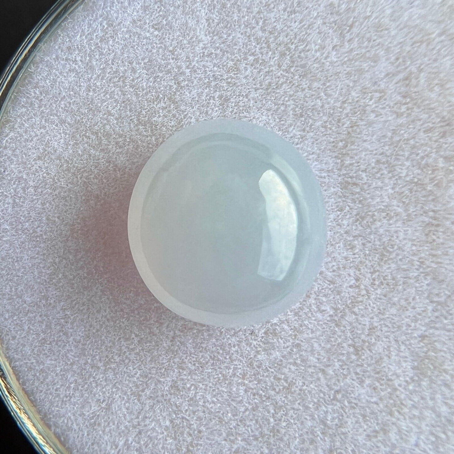 2.94ct GIA CERTIFIED Light Grey Jadeite Jade ‘A’ Grade Oval Cabochon UNTREATED