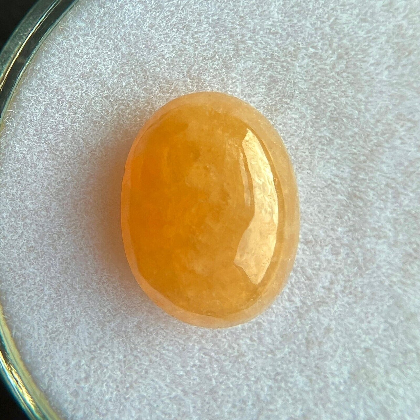 RARE 2.69ct GIA CERTIFIED Yellow Orange Jadeite Jade A GRADE Oval Cab UNTREATED