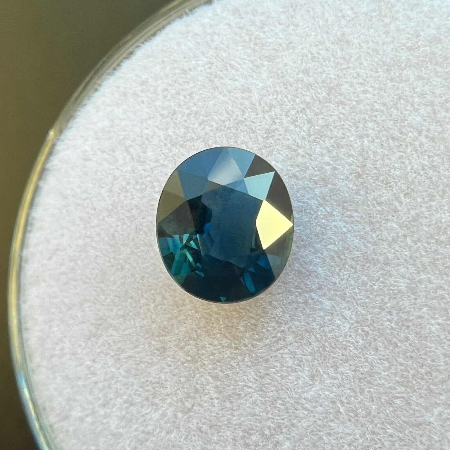 NATURAL 1.06ct Australian DEEP Green Blue Sapphire Oval Cut Loose Gem 6.7x6mm VS