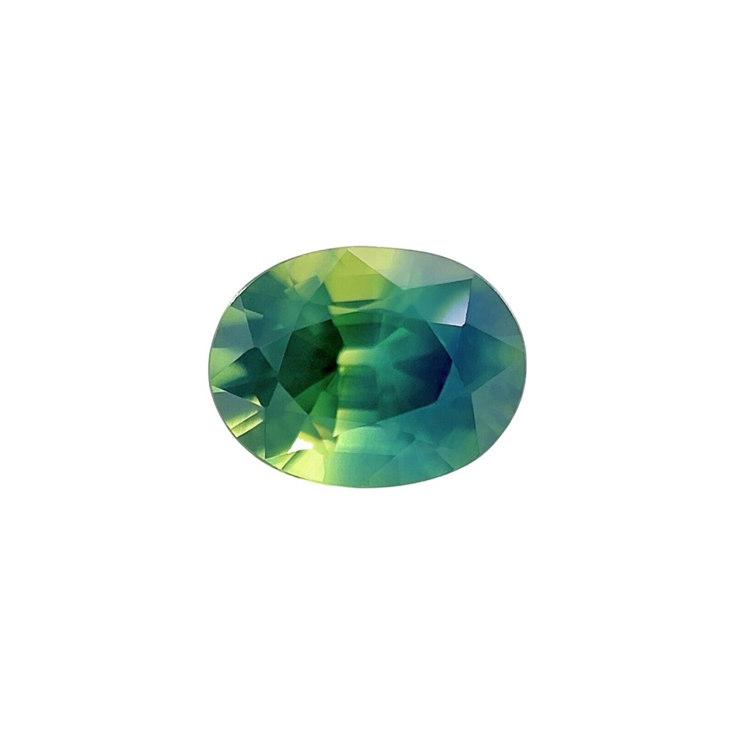UNIQUE Australia Bi Colour Sapphire 0.98ct Green Blue Oval Cut Gem 6.4x4.8mm VS