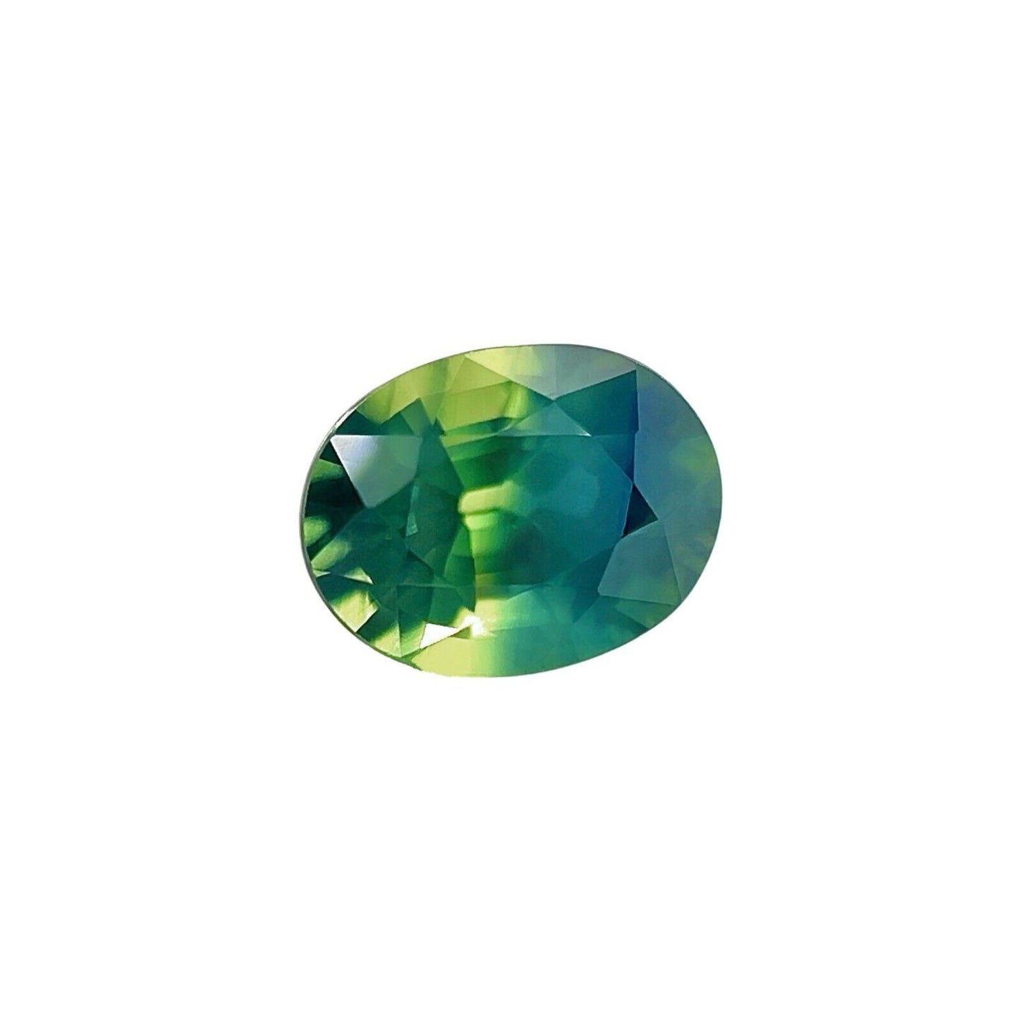UNIQUE Australia Bi Colour Sapphire 0.98ct Green Blue Oval Cut Gem 6.4x4.8mm VS