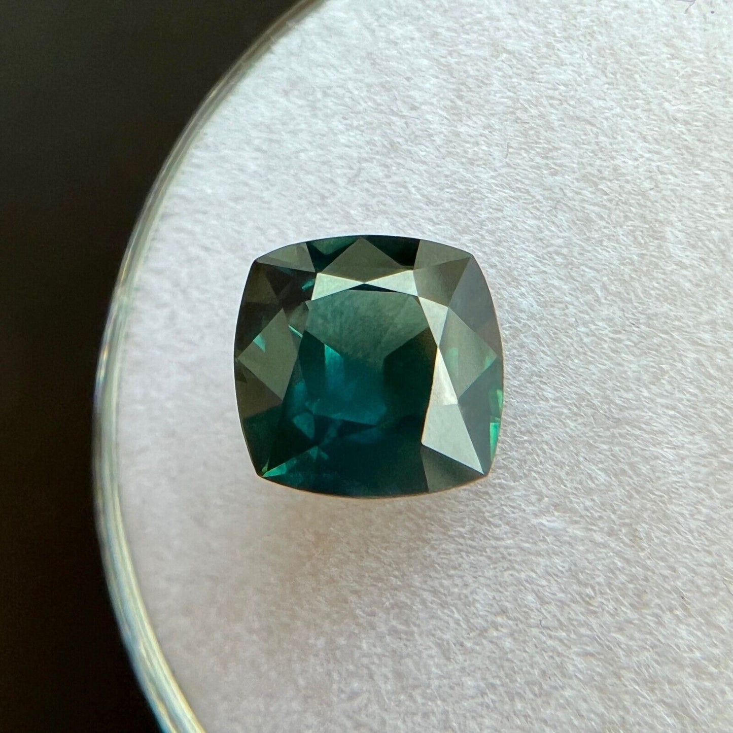 2.17ct NATURAL Deep Blue Green AUSTRALIAN Sapphire Cushion Cut 7.3x7.5mm Gem