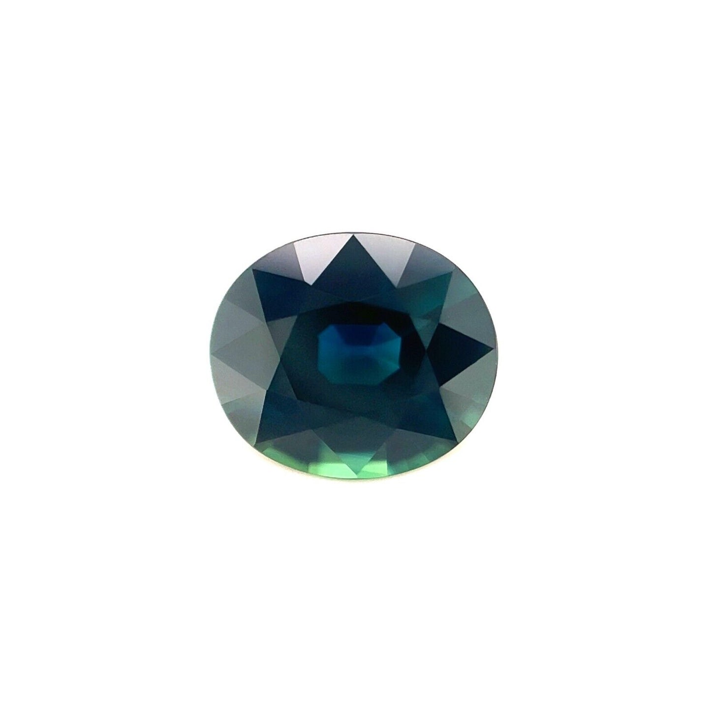 NATURAL 1.53ct Deep Blue Green Sapphire Oval Cut Loose Gemstone 7.5x6.5mm VVS