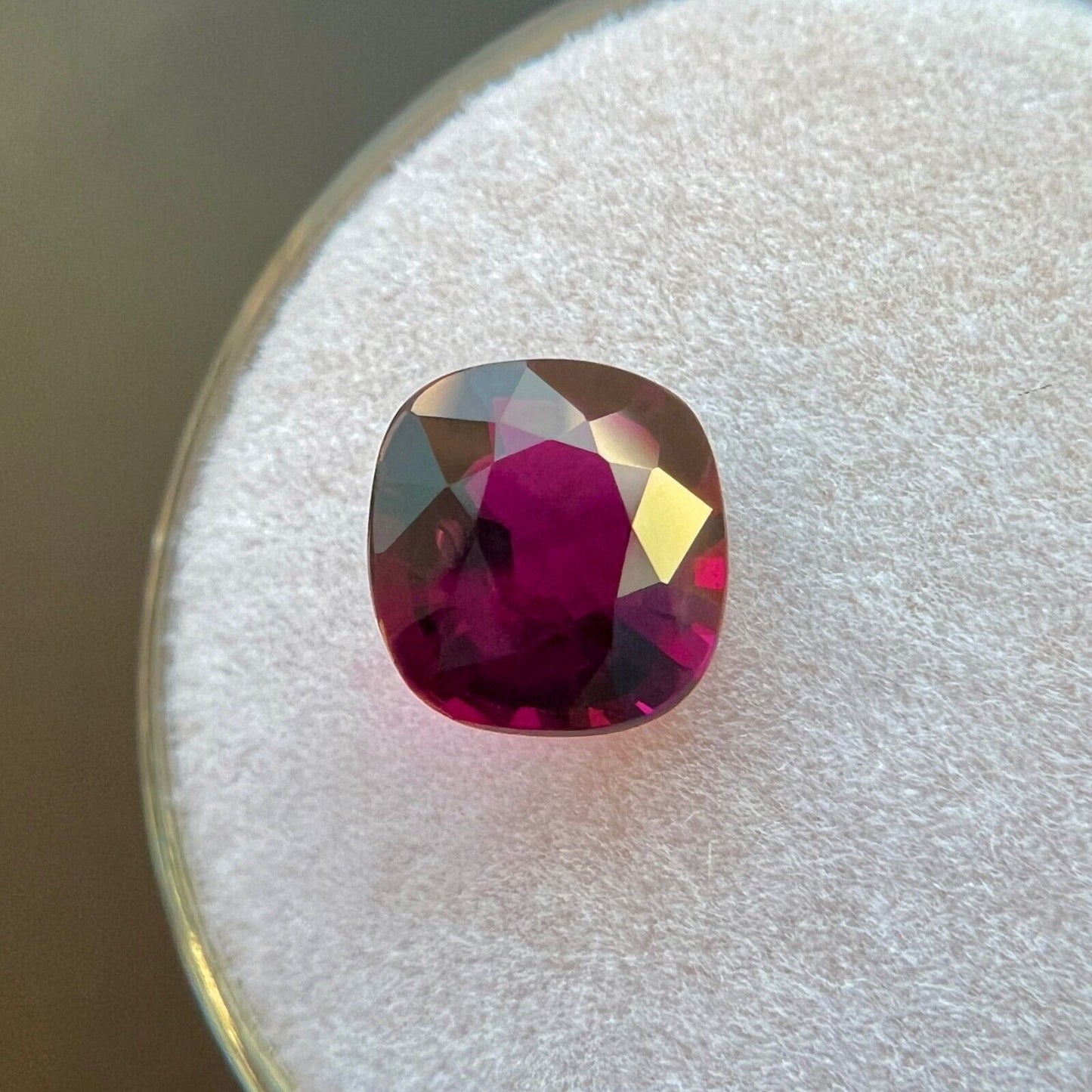 1.64ct NATURAL Red Purple Rubellite Tourmaline Cushion Cut 7.5x7.2mm Gem