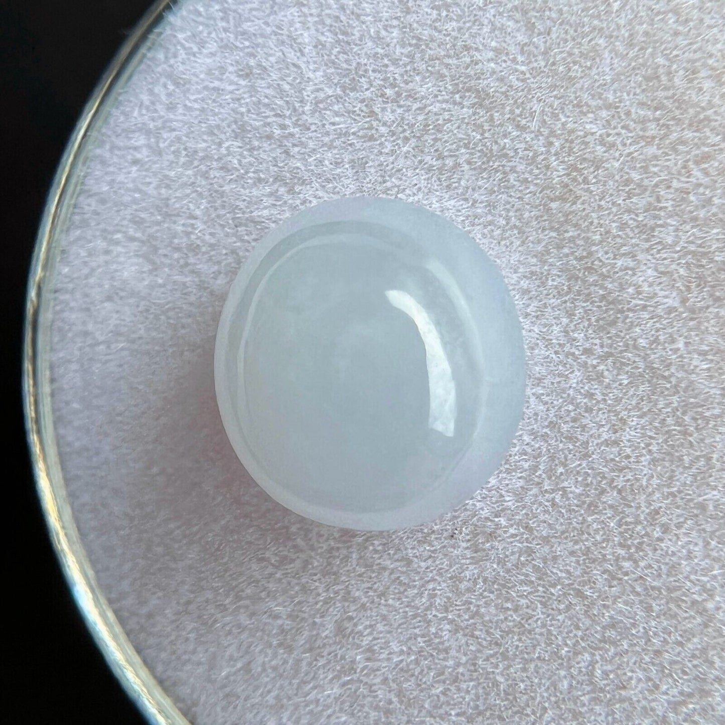 2.94ct GIA CERTIFIED Light Grey Jadeite Jade ‘A’ Grade Oval Cabochon UNTREATED