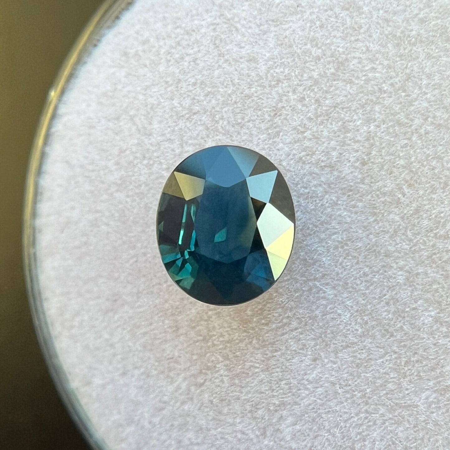 NATURAL 1.06ct Australian DEEP Green Blue Sapphire Oval Cut Loose Gem 6.7x6mm VS