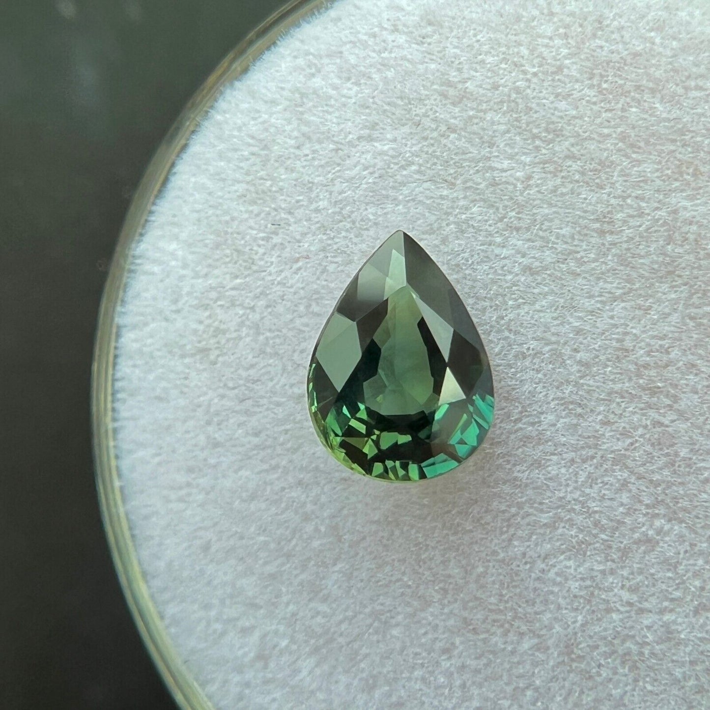FINE 1.02ct Australian DEEP Green NATURAL Sapphire Pear Cut Gem 7.6x5.5mm VVS