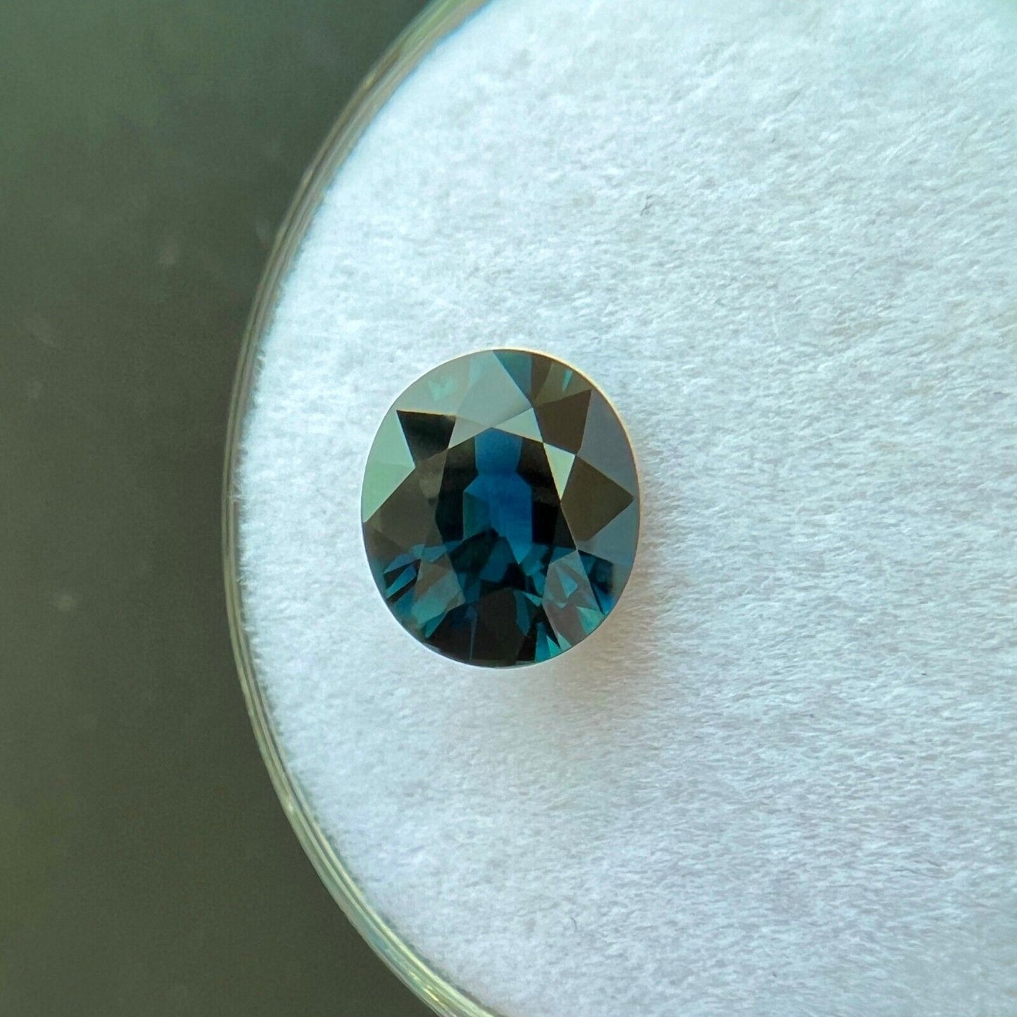 NATURAL 1.53ct Deep Blue Green Sapphire Oval Cut Loose Gemstone 7.5x6.5mm VVS