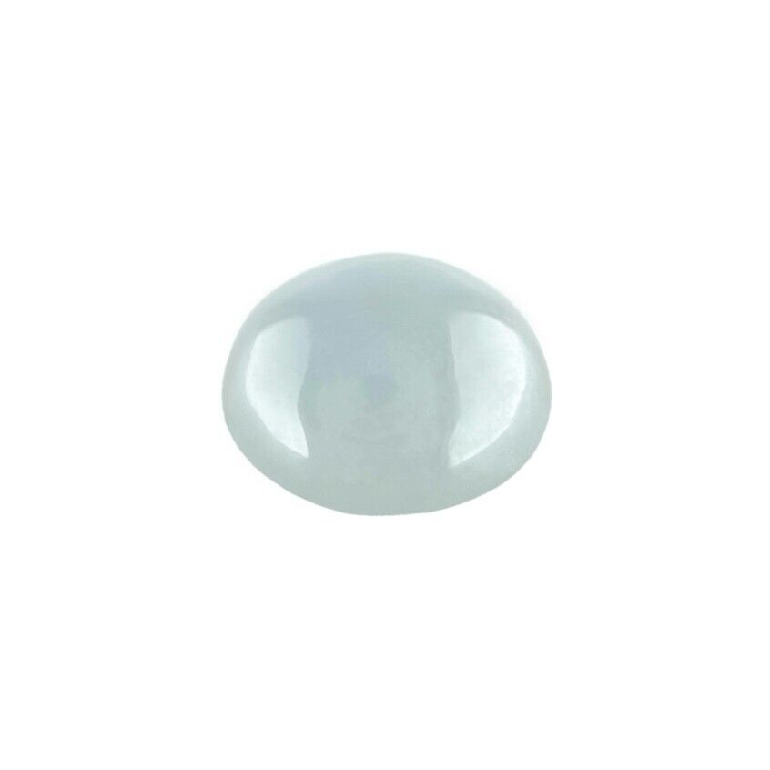 2.94ct GIA CERTIFIED Light Grey Jadeite Jade ‘A’ Grade Oval Cabochon UNTREATED