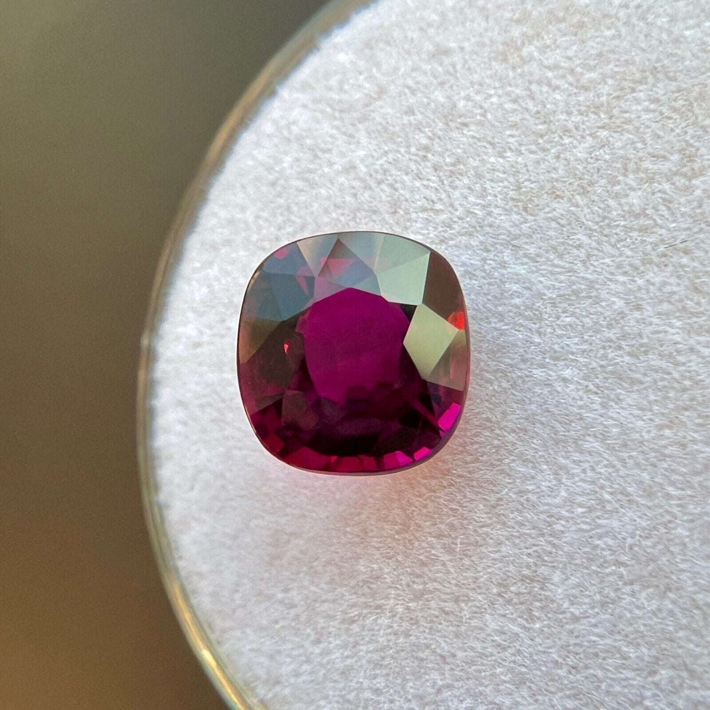 1.64ct NATURAL Red Purple Rubellite Tourmaline Cushion Cut 7.5x7.2mm Gem