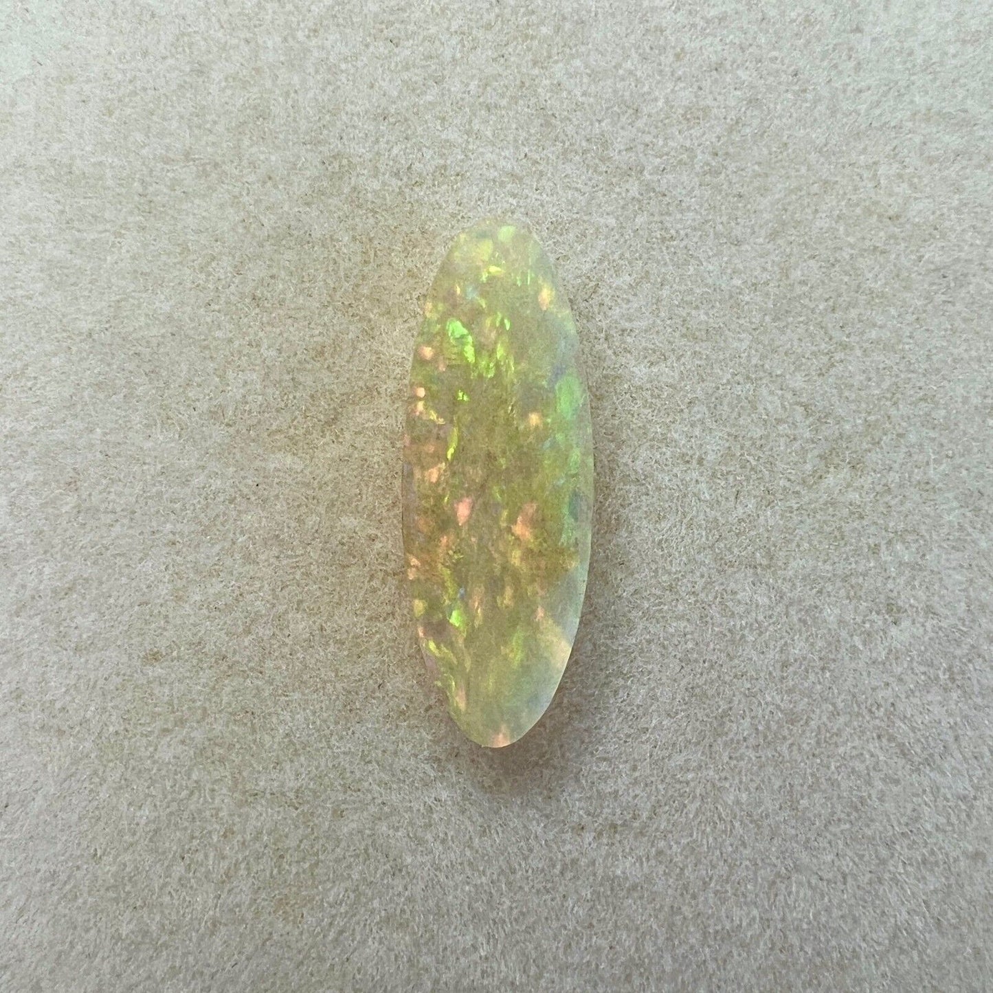 Natural White Australian Coober Pedy Opal Cabochon 19x6.9mm Loose Gemstone