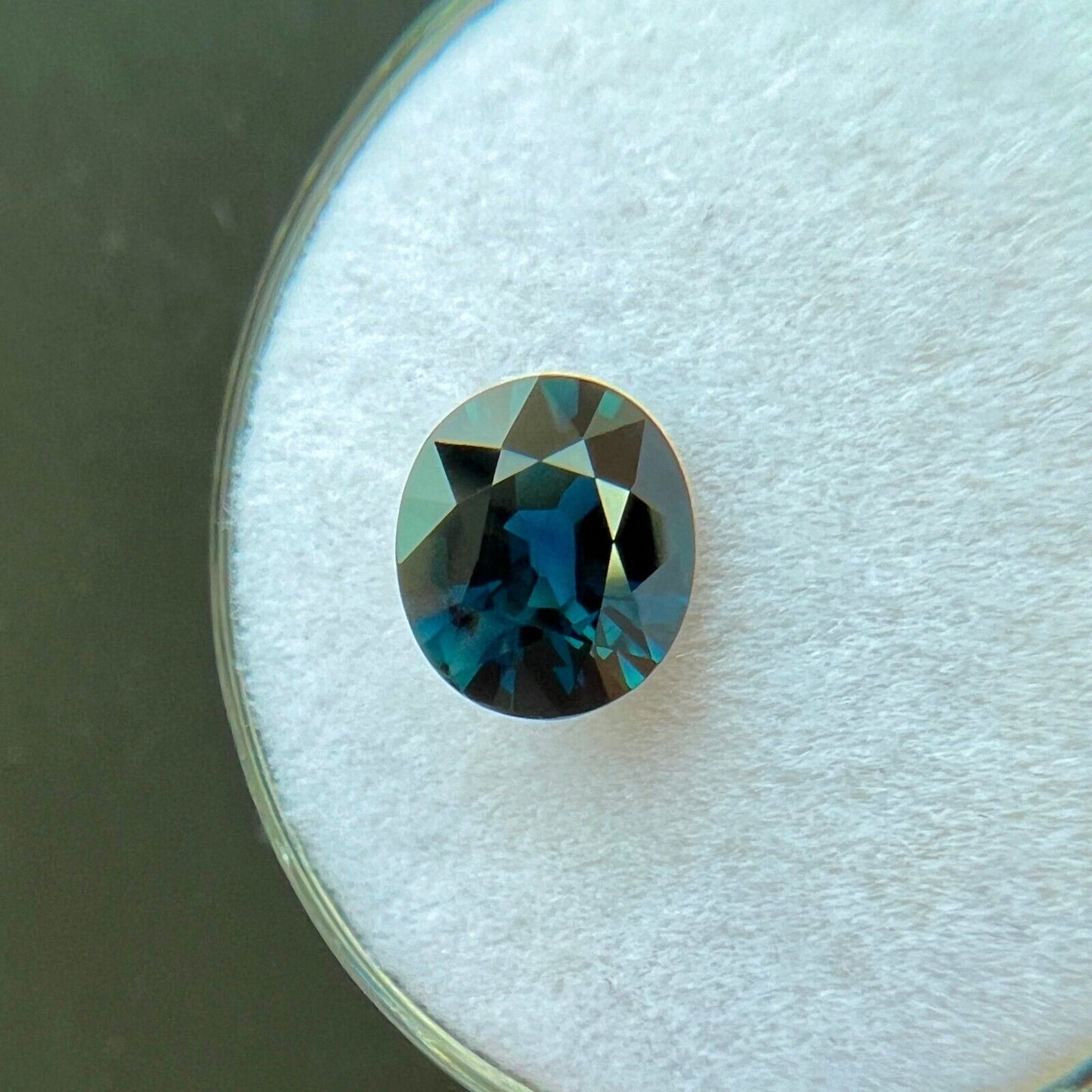 NATURAL 1.53ct Deep Blue Green Sapphire Oval Cut Loose Gemstone 7.5x6.5mm VVS