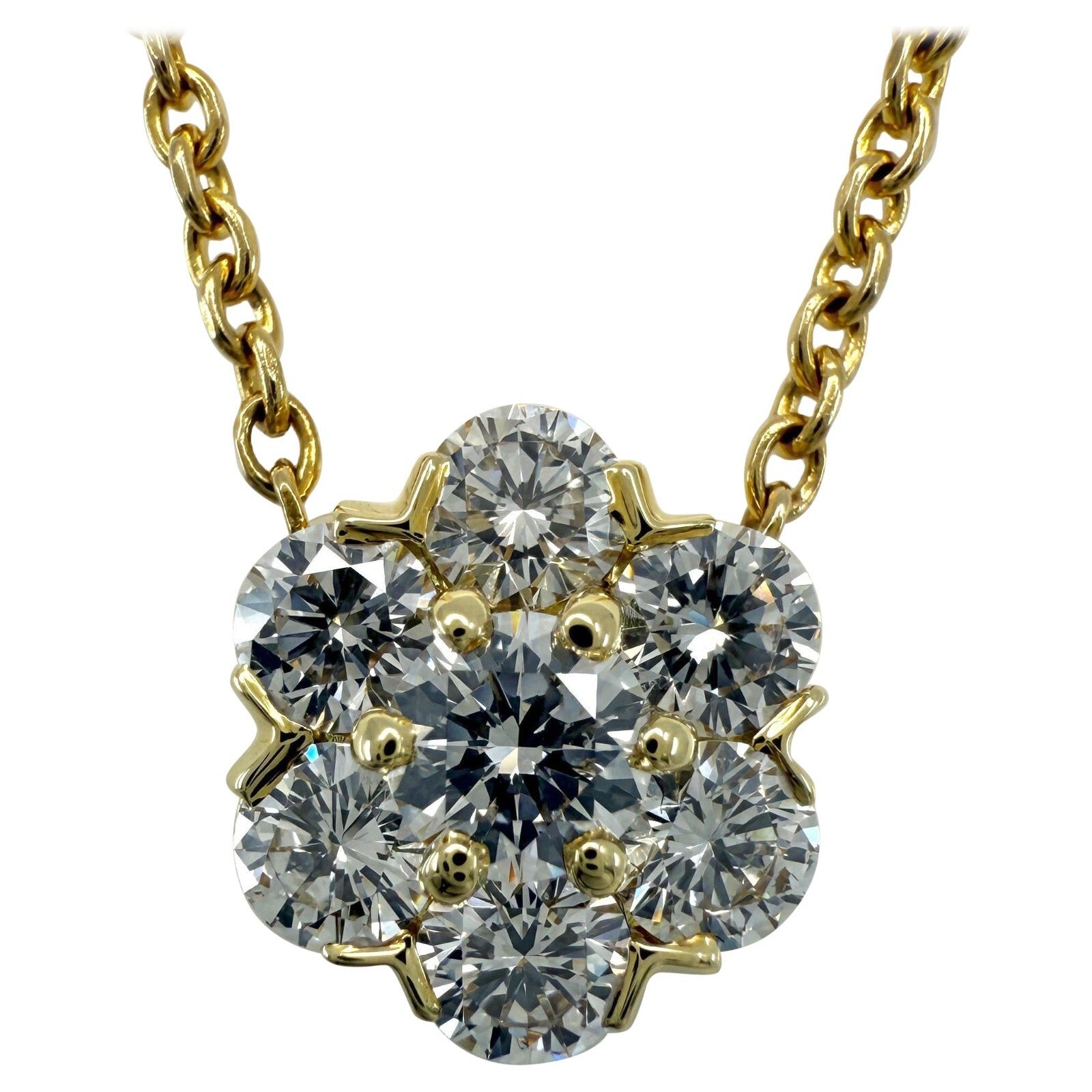 Vintage Van Cleef Arpels Fleurette Diamond 18k Yellow Gold