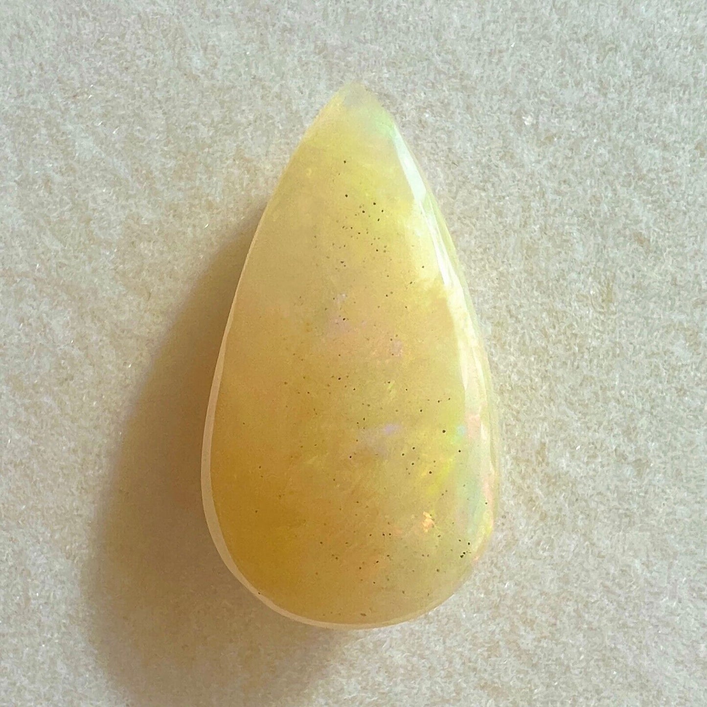 7.96ct Natural White Crystal Opal Pear Cabochon Gem 23x12mm Loose Gemstone