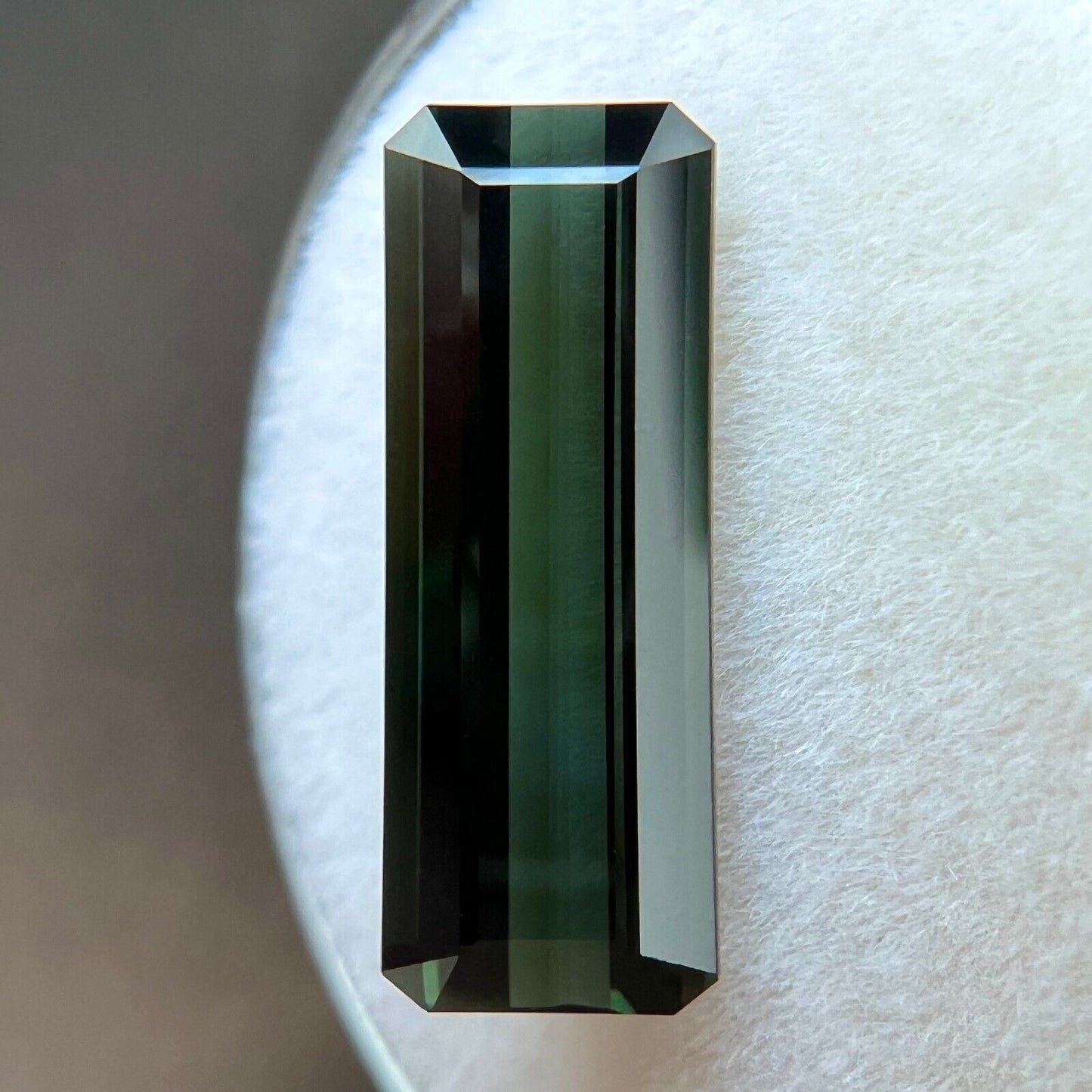 4.28ct Deep Green Tourmaline Fancy Octagon Scissor Emerald Cut 16.5x6mm IF