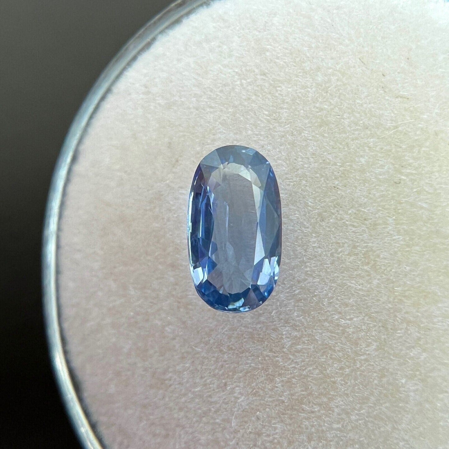0.98ct Ceylon Light Blue Sapphire Oval Cut RARE Loose Gem 7.6x4.3mm VVS