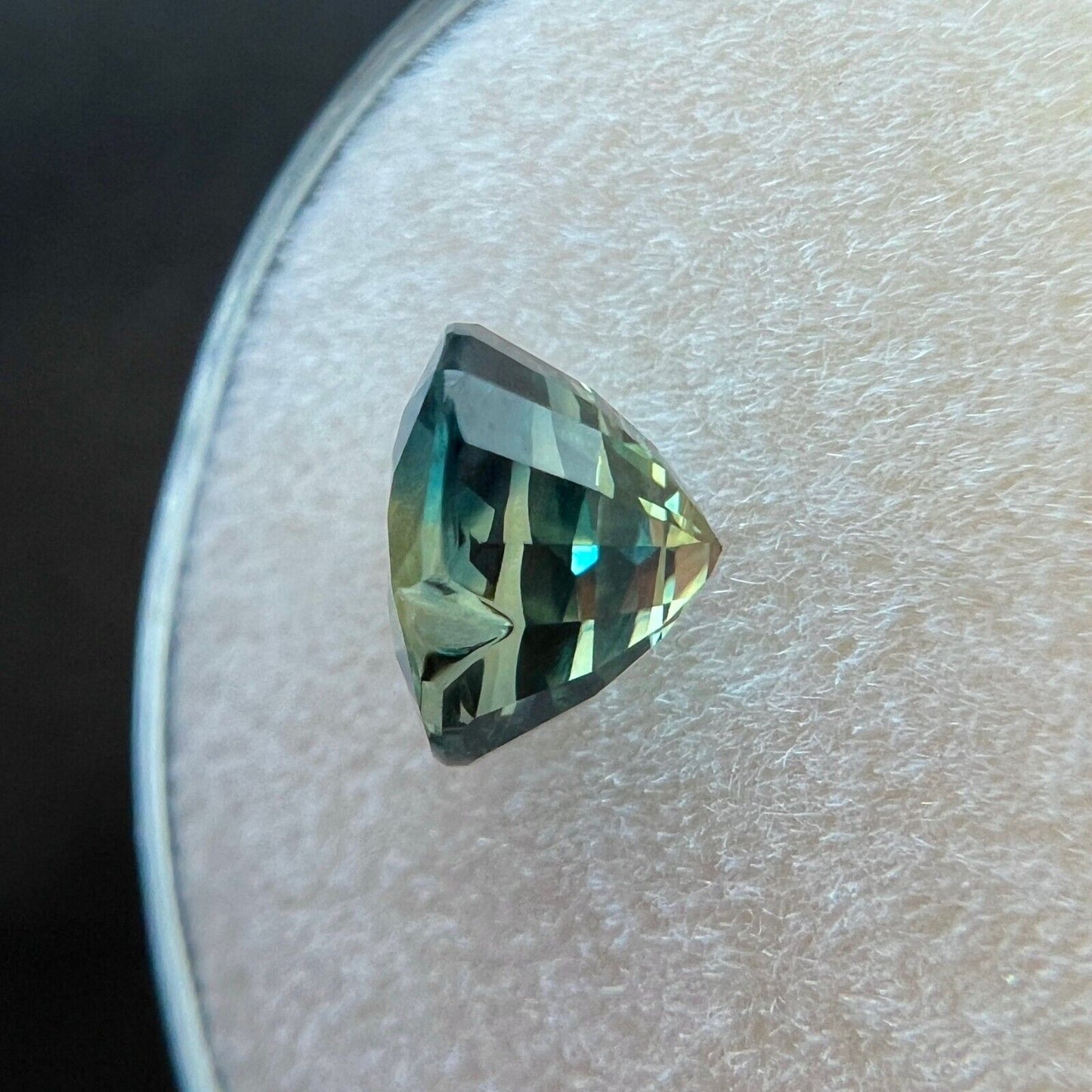 1.65ct NATURAL Sapphire VIVID Blue Green UNIQUE Heart Cut RARE Gem 7x6mm IF