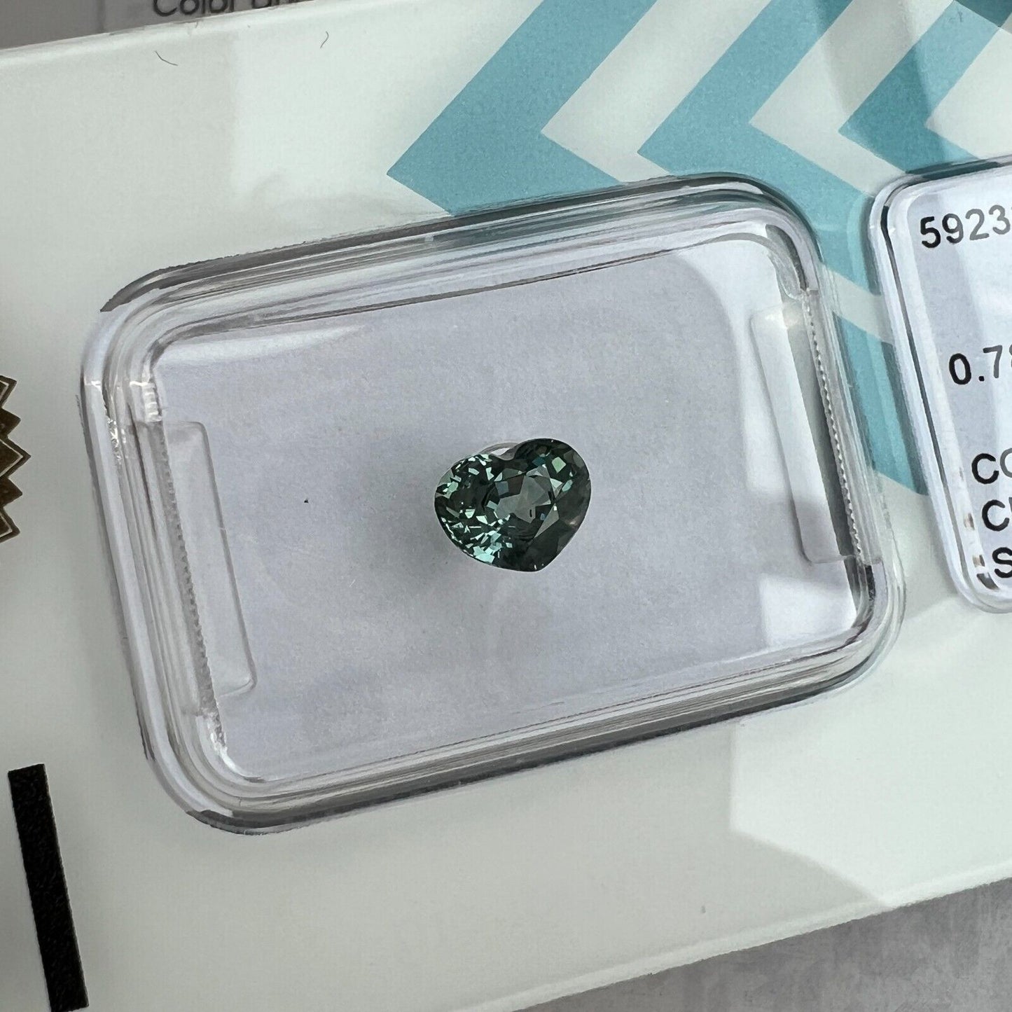 UNHEATED Colour Change NATURAL Sapphire 0.78ct Green Blue CERTIFIED Heart Gem