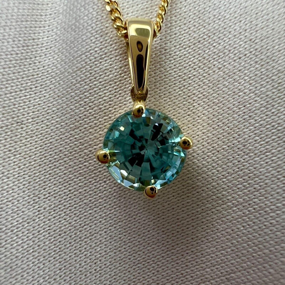 Blue zircon gold deals necklace