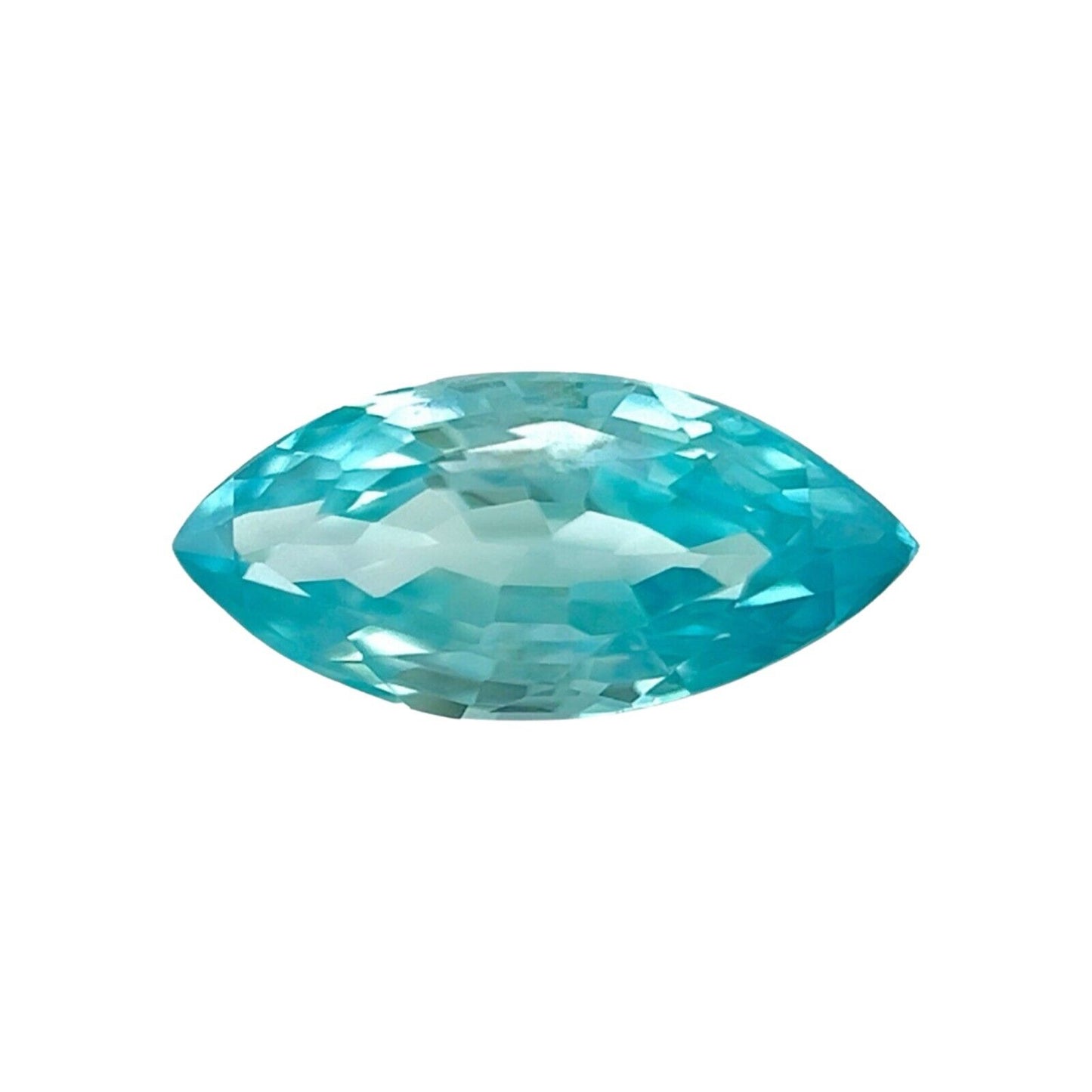 NATURAL 1.46ct Vivid NEON Blue Zircon Marquise Cut Loose Gemstone 10x4.8mm VS