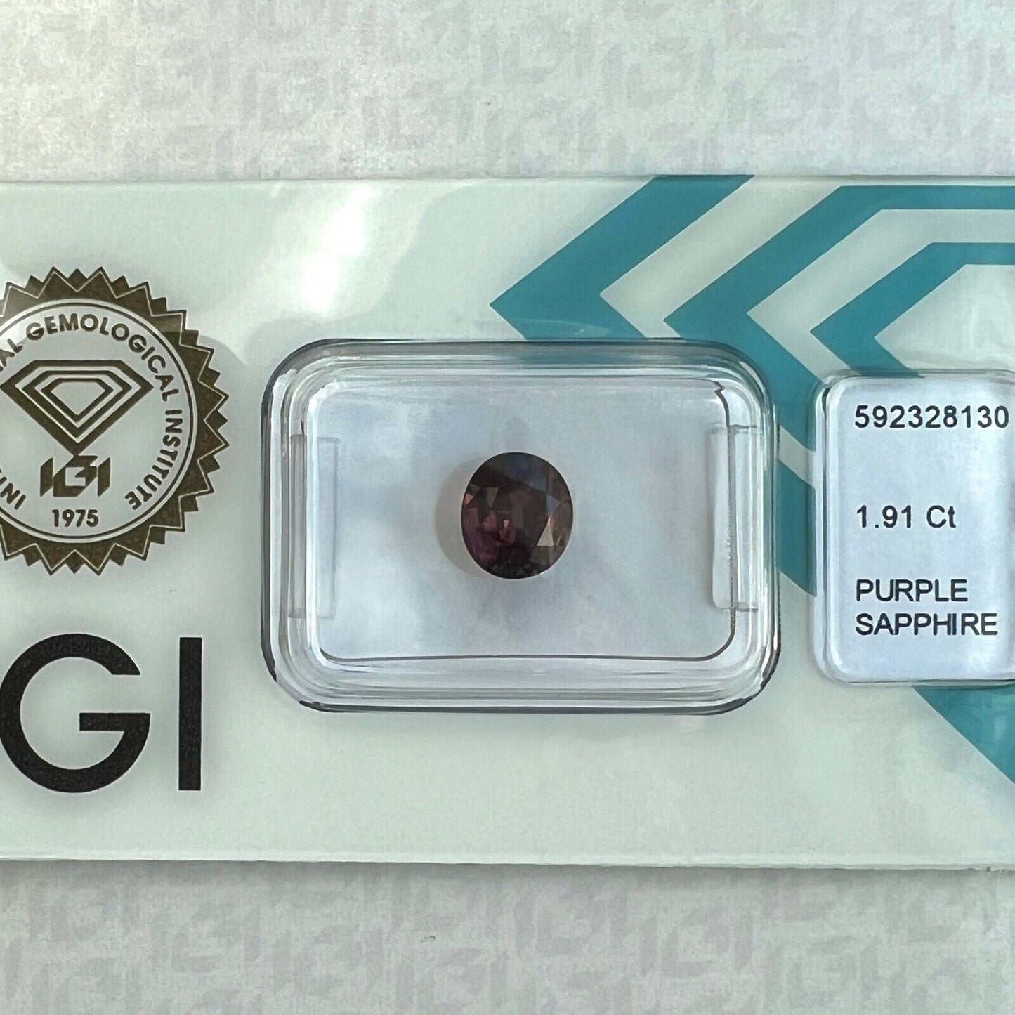 1.91ct NATURAL Untreated Purple Pink Sapphire Oval Cut IGI CERTIFIED 7x6.2mm