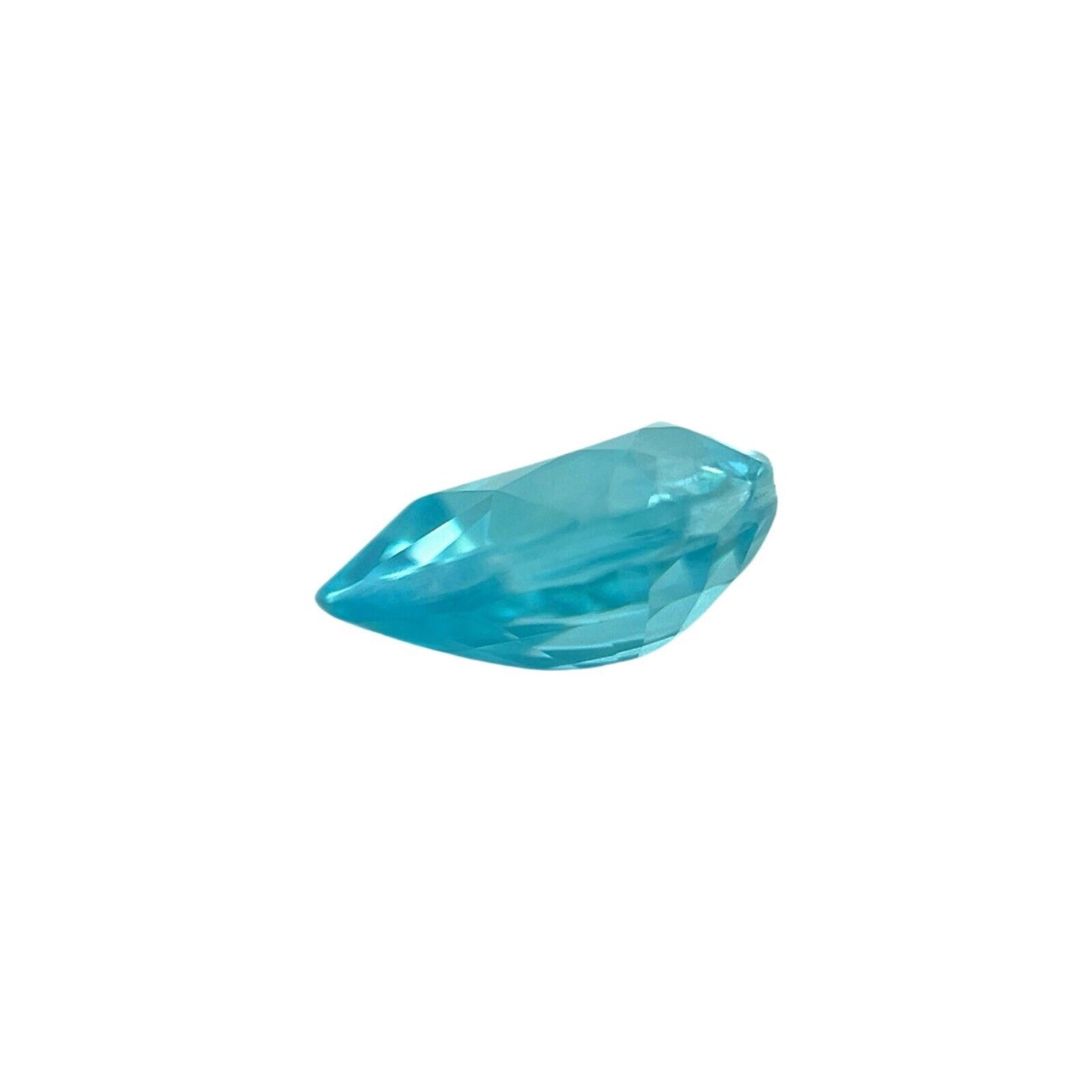 NATURAL 3.31ct Blue Zircon Vivid NEON Pear Cut Loose 9.7x7.5mm Gemstone VS