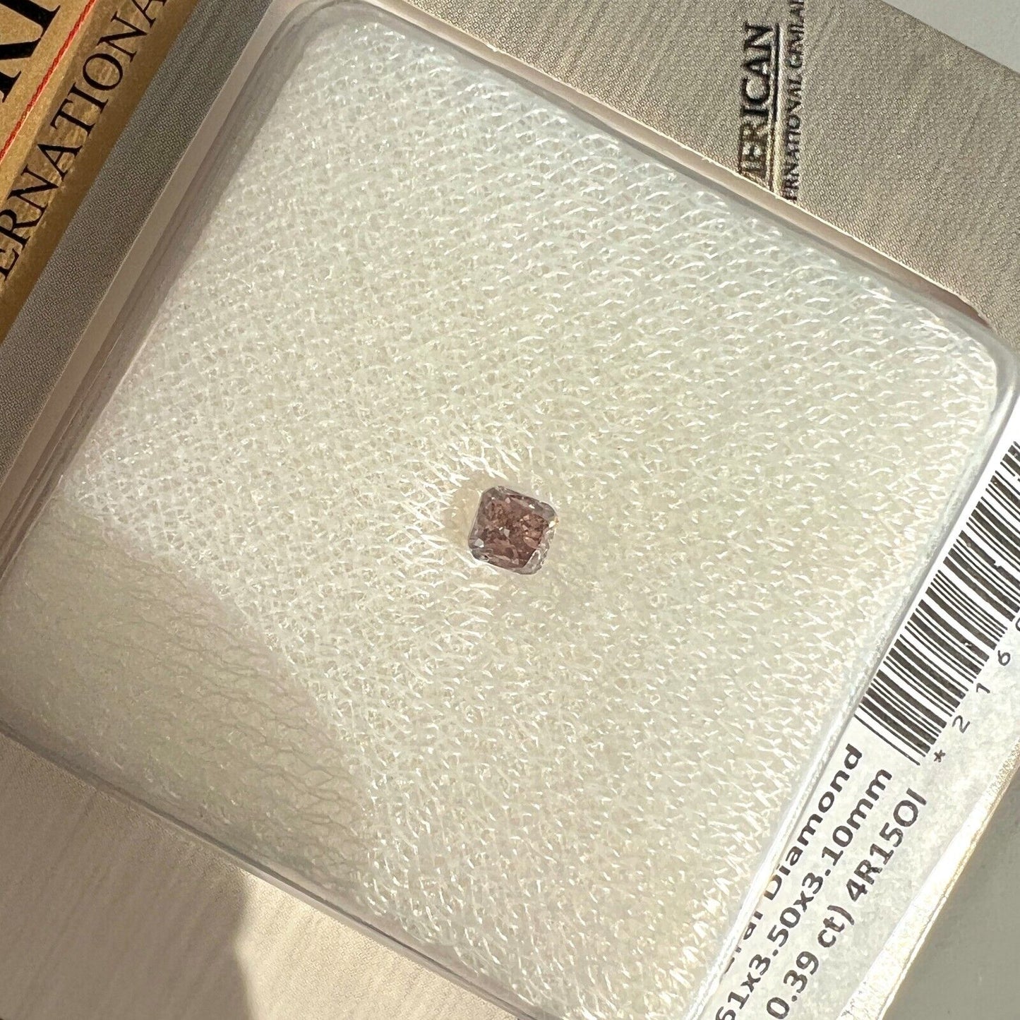 NATURAL Untreated Fancy Purple Pink Diamond 0.39ct AIG CERTIFIED Blister SI1 Cut